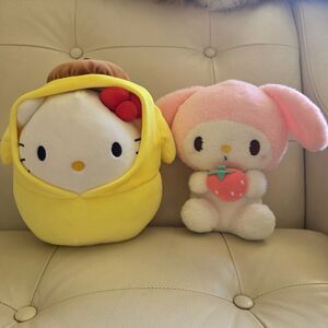 Hello Kitty as Pompompurin Sqishmallow 8" Sanrio & My Melody Strawberry Plush